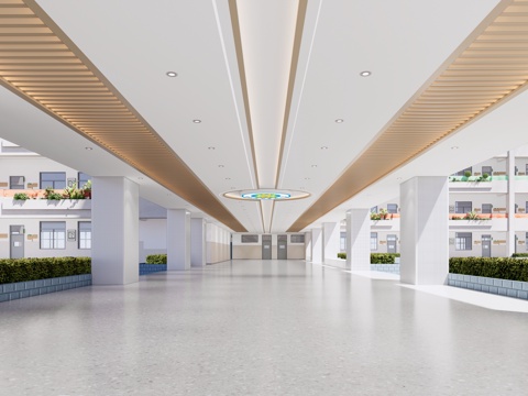 现代其他学校空间_学校大厅_学校走廊_现代过道_学校过道_学su模型