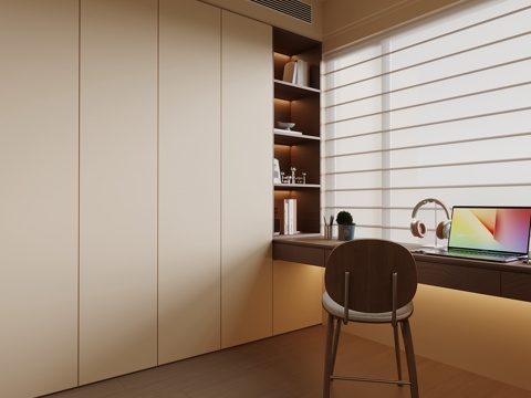  现代书房 衣帽间3d模型 