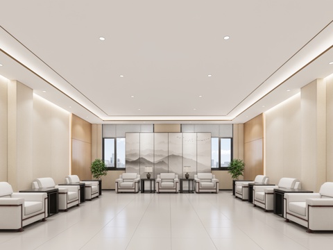 现代接待室_现代接待室_接待室su模型