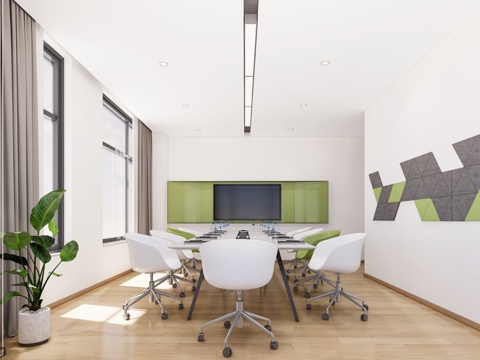 现代会议室_小型会议室_大型会议室_会议室_培训室_会议室桌su模型