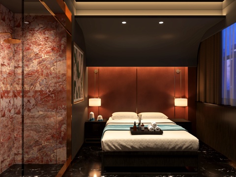  现代风格包间3d模型 