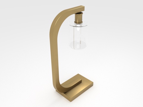  台灯 金属灯架 玻璃灯罩 现代简约 桌面照明3d模型 