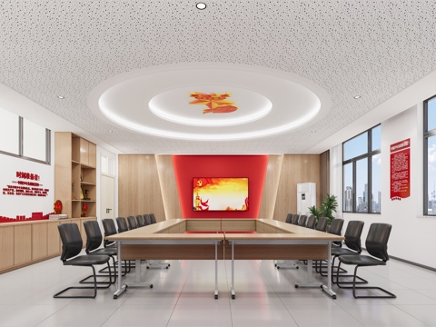 现代会议室_培训室_大型会议室_小型会议室_会议室_会议桌椅su模型