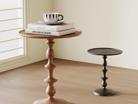 法式中古边几 实木边几 复古边几su模型