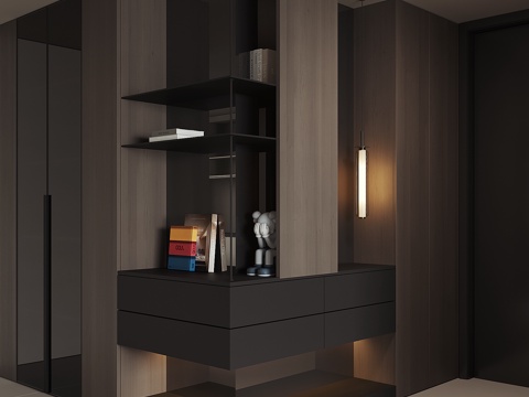 现代入户转角鞋柜su模型