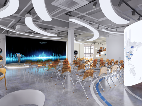 现代科技展厅 展览展示 文化展厅 艺术展厅su模型