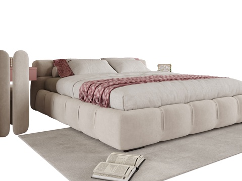 现代儿童床 单人床su模型