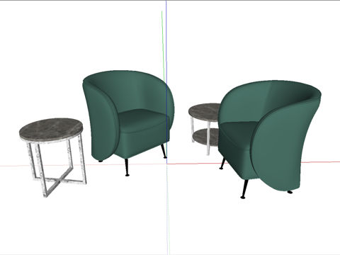 现代布艺单人沙发su模型