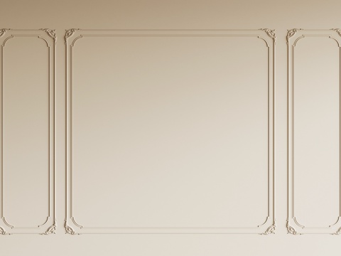 法式石膏线 线条 背景墙su模型