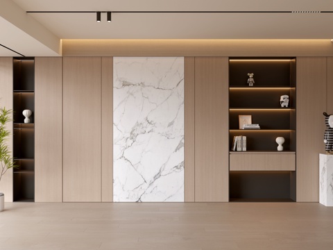 现代客厅 奶油客厅 电视背景墙 客厅背景 奶油风背景墙su模型