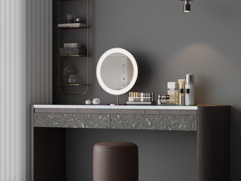 现代意式梳妆台su模型