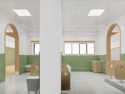 现代幼儿园内部_幼儿园卫生间_卫生间_少儿卫生间su模型
