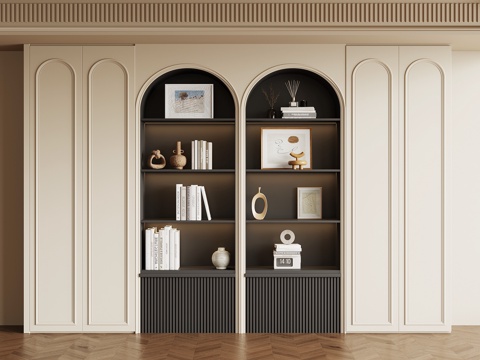 法式复古书柜su模型