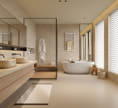  现代民宿卫生间 酒店卫生间 洗手台3d模型 