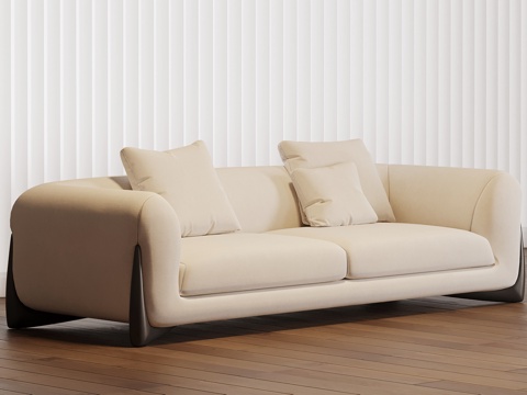 现代法式沙发 多人沙发 复古沙发su模型