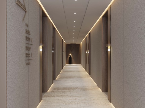  走廊过道 酒店过道3d模型 