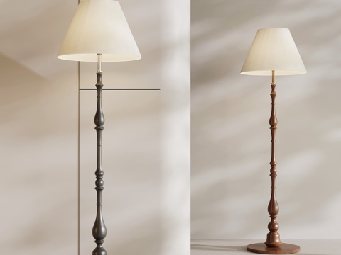 法式复古落地灯su模型