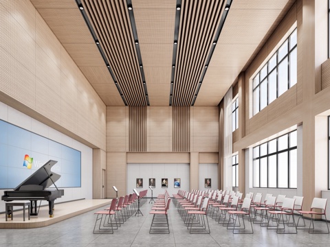 现代报告厅_多功能报告厅_报告厅_音乐教室_剧院su模型