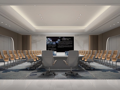  现代会议室 领导会议室3d模型 