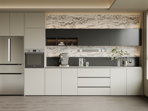 现代餐边柜 橱柜su模型