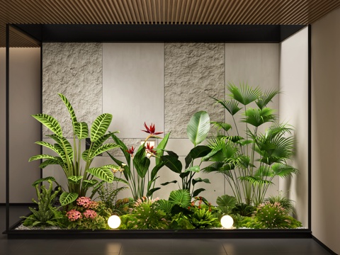  室内景观  庭院景观  景观造景   植物堆   植物组合3d模型 