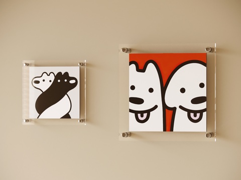 现代儿童挂画 装饰画su模型