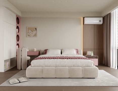  现代女孩房 儿童房 儿童床3d模型 