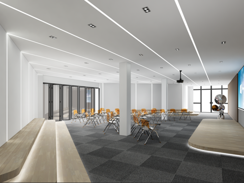 现代报告厅 路演厅 汇报厅 讲台su模型