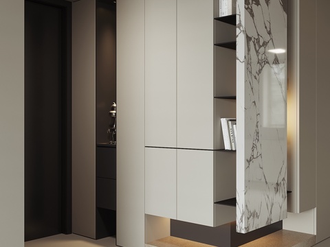 现代入户鞋柜su模型