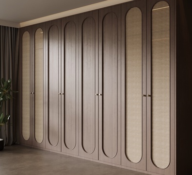 中古风衣柜 实木成品衣柜su模型