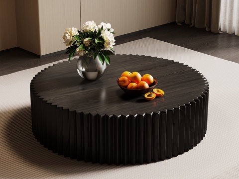 现代意式茶几 异形茶几 实木茶几su模型