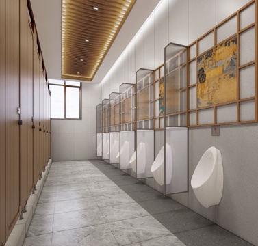 新中式复古公共卫生间_新中式卫生间_商场卫生间_景区卫生间_su模型