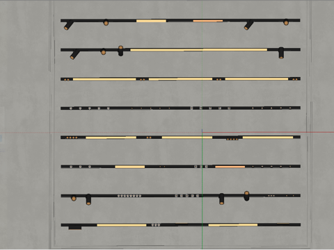 现代灯具_磁吸灯_轨道灯su模型