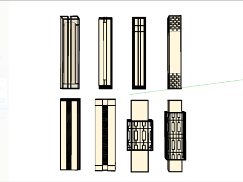 新中式壁灯su模型