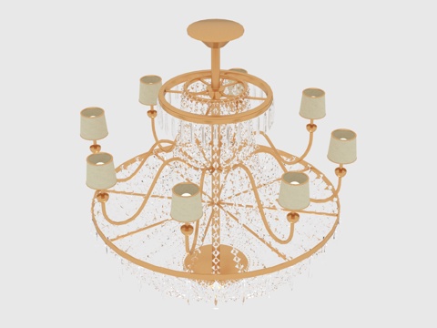  水晶吊灯 客厅灯具 豪华灯饰 多头吊灯 欧式吊灯3d模型 