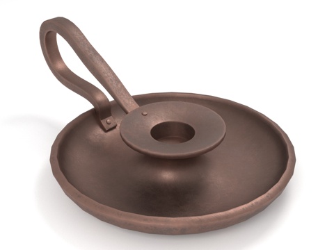  烛台 手柄 圆盘 金属 灯座3d模型 