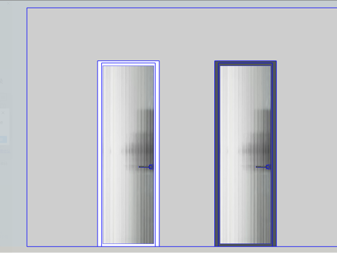 卫生间门 长虹玻璃平开门 黑白框su模型