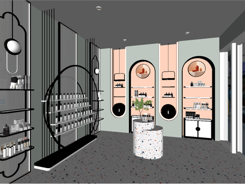 现代化妆品专卖店su模型