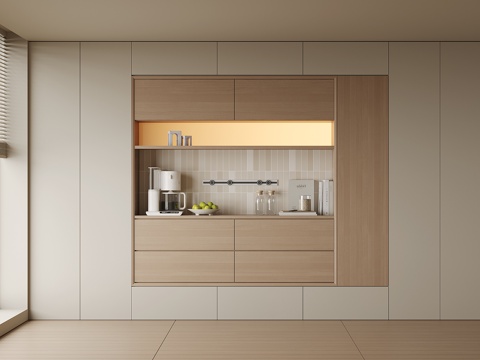 现代酒柜餐边柜su模型