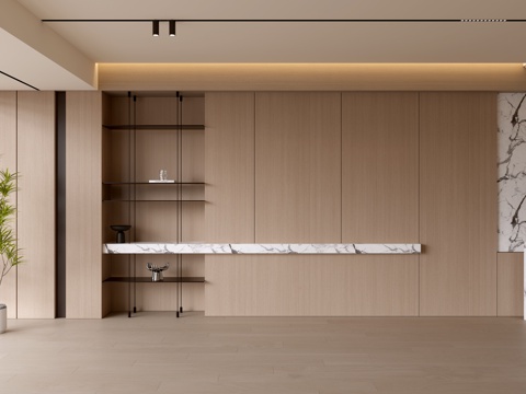  现代客厅 奶油客厅 电视背景墙 客厅背景 奶油风背景墙su模型 