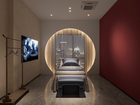  新中式包间 包间衣架3d模型 