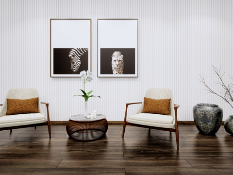 休闲椅子组合su模型