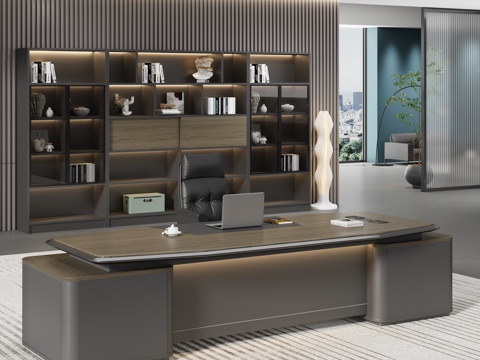  现代办公室 办公桌椅 老板桌 大班桌 总栽桌 经理桌 班台桌3d模型 