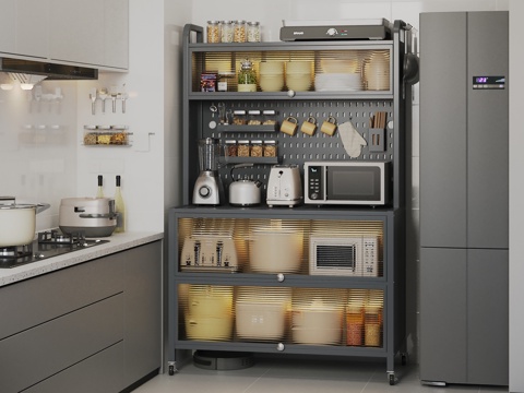  现代厨房橱柜3d模型 