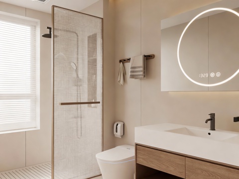  现代新中式卫生间 现代卫生间 新中式卫生间3d模型 