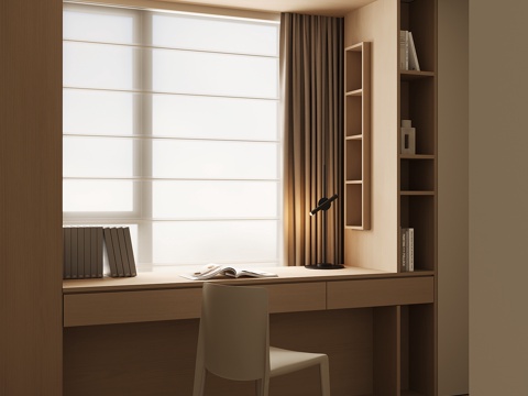 现代飘窗柜su模型