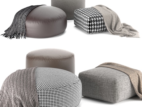  Minotti Davis坐凳套装3d模型 