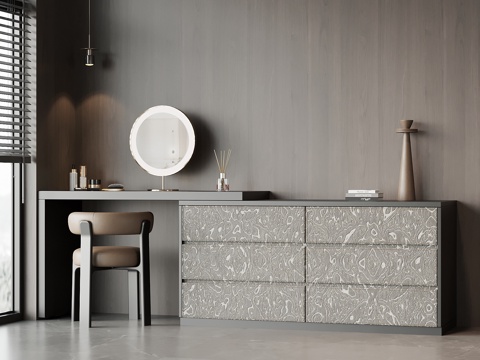 现代意式梳妆台su模型