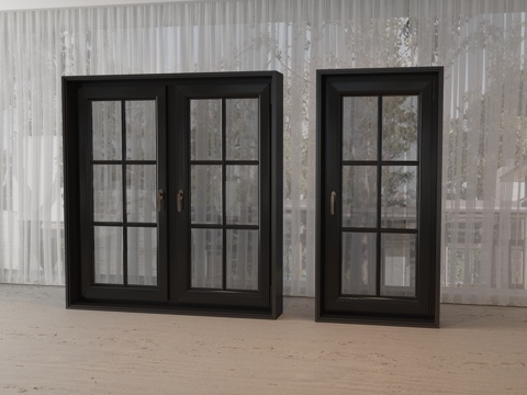  现代窗户组合3d模型 