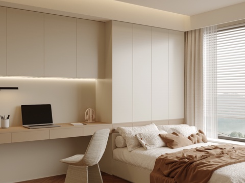  现代榻榻米卧室3d模型 